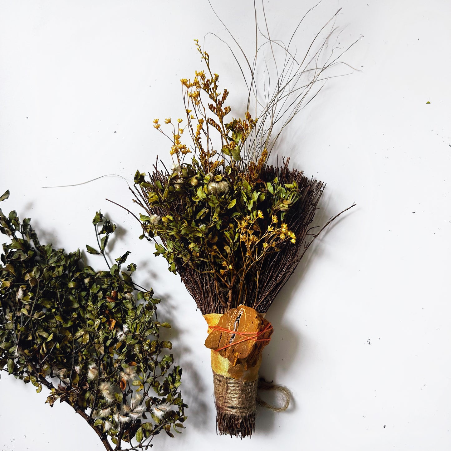 RUSTIC MINI BROOM  + CREOSOTE + JASPER STONE