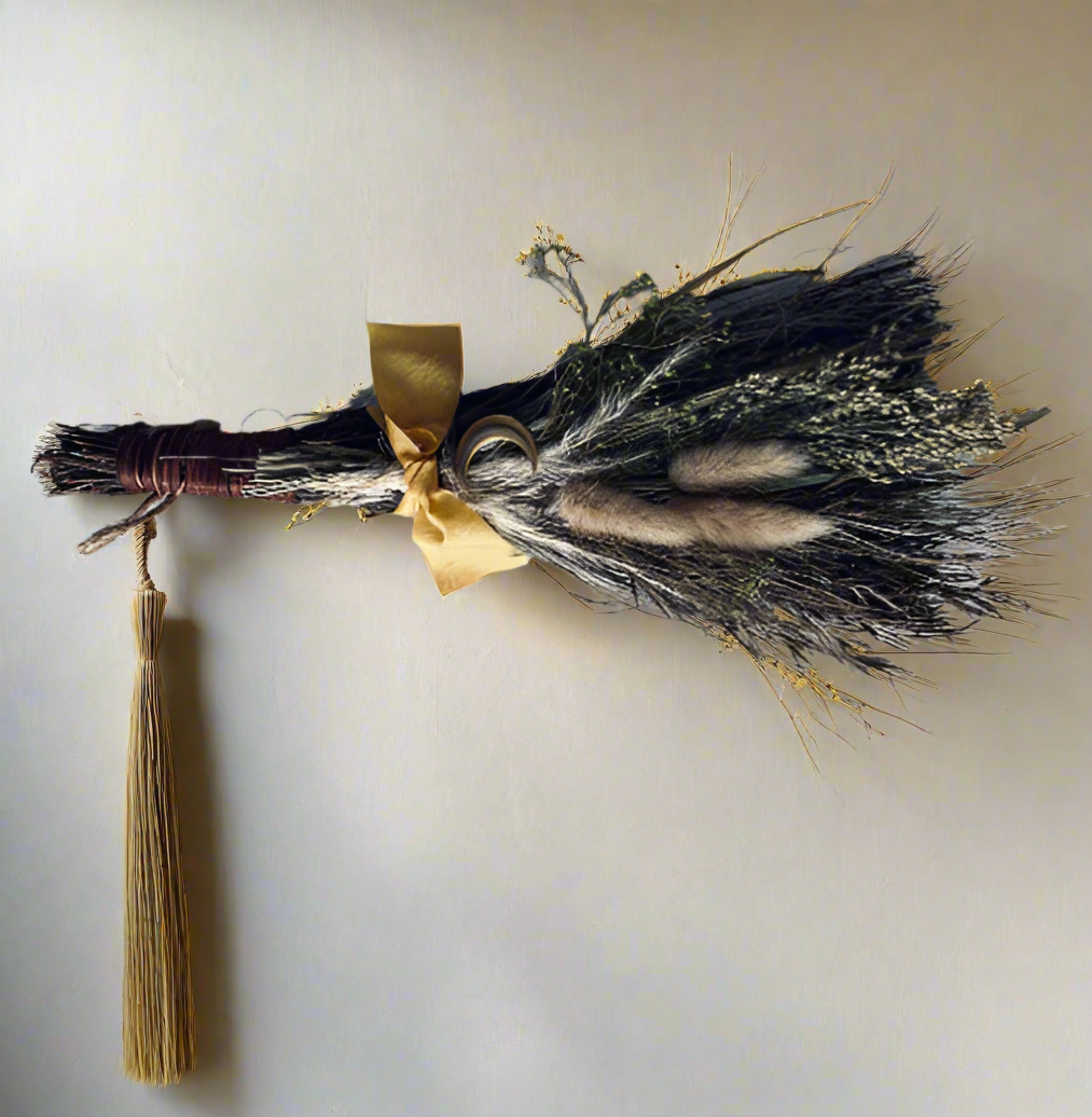 Rustic Floral Broom Moon Charm Home Decor / Wedding