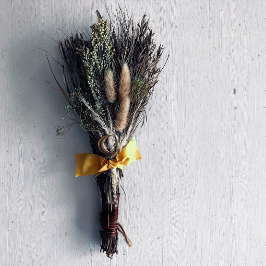 Rustic Floral Broom Moon Charm Home Decor / Wedding
