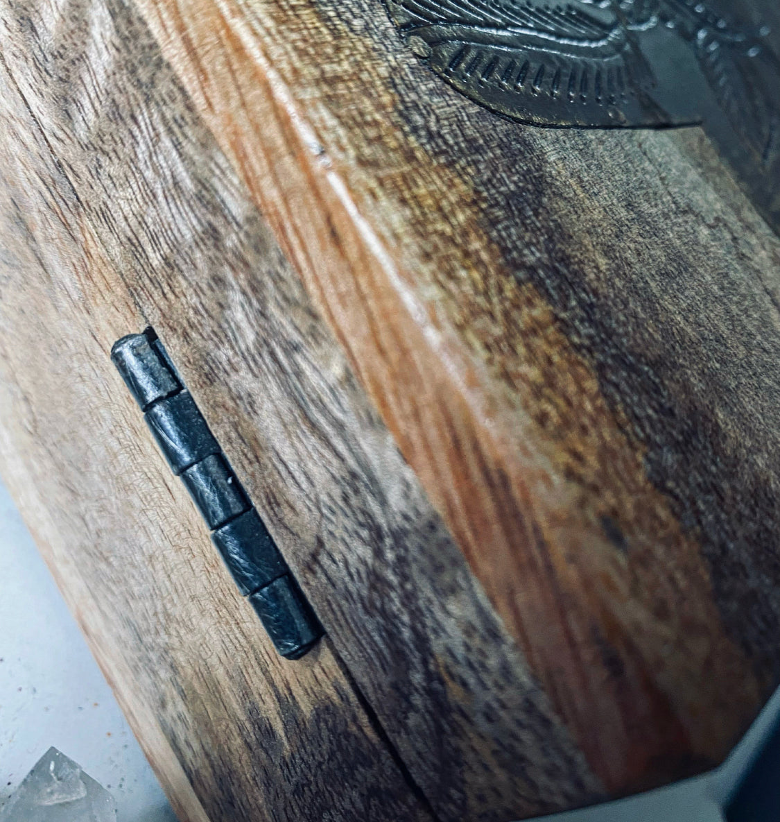 WOODEN BOX GOLDEN HAMSA DESIGN