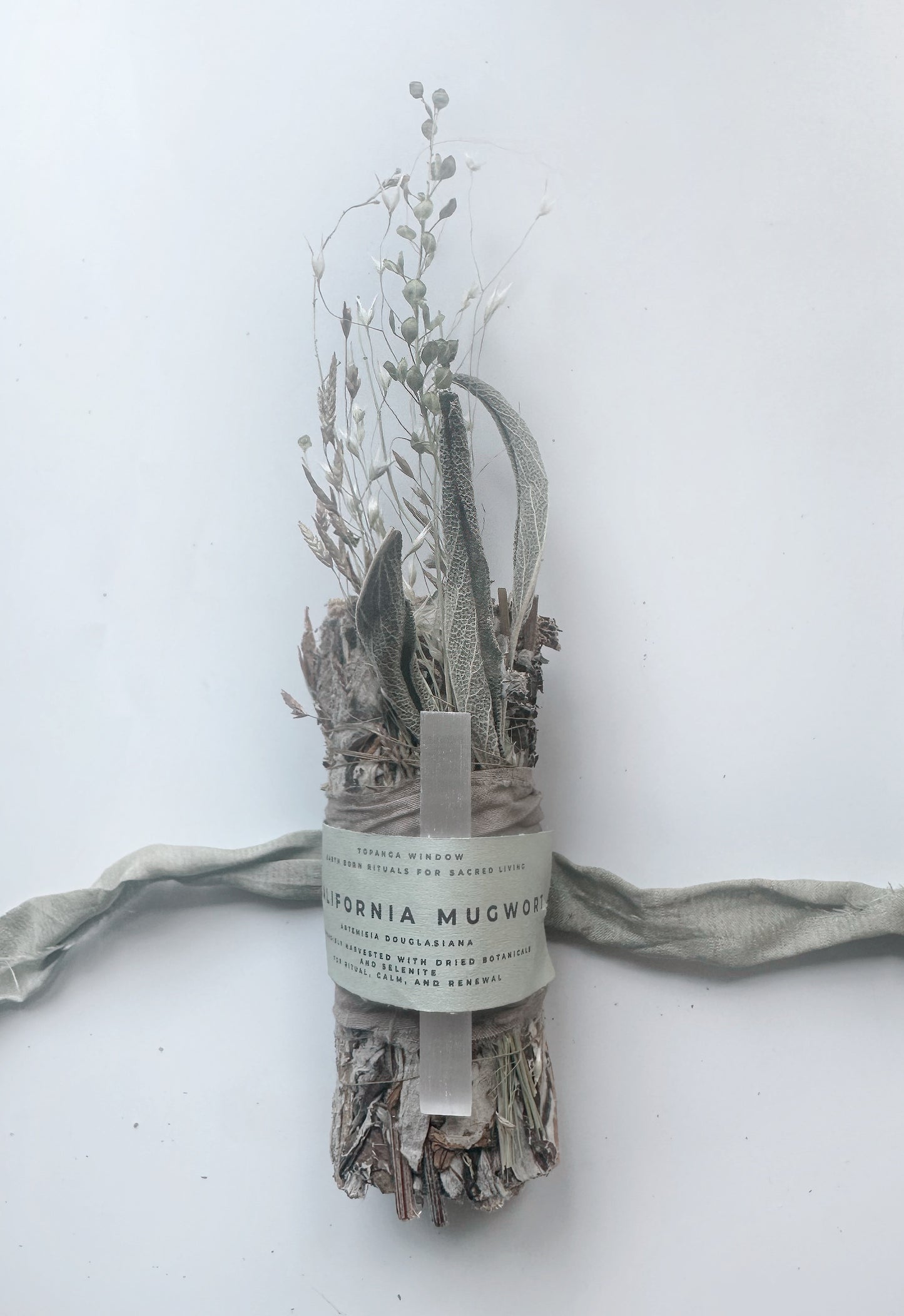 California Mugwort Smoke Cleansing Stick with Selenite