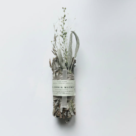 California Mugwort incense stick with label on a white background