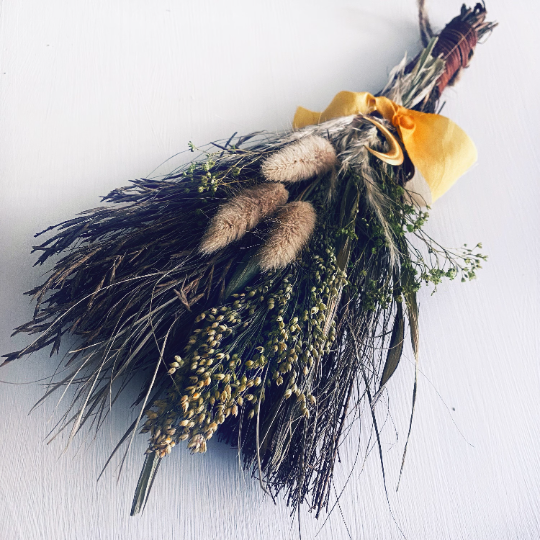 Rustic Floral Broom Moon Charm Home Decor / Wedding