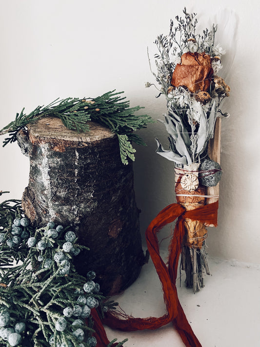 SUNSET HEALING BOUQUET with Palo Santo + Pyrite Stone